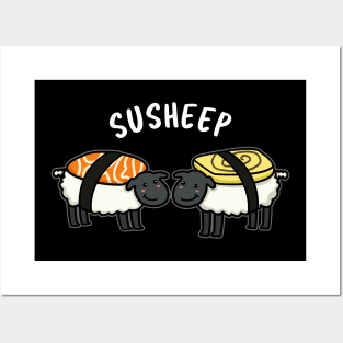 Susheep Cute Sushi Sheep Pun Posters and Art